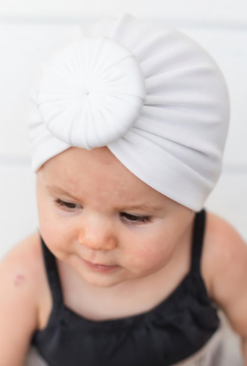 Bonnet turban bébé Blanc