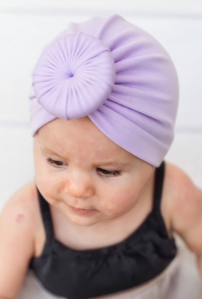 Bonnet turban bébé Violet